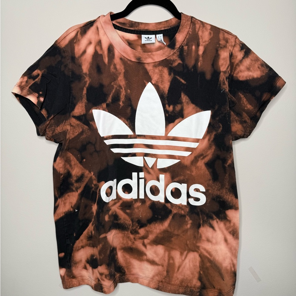 Adidas Tie-Dye T-Shirt in Black and Orange